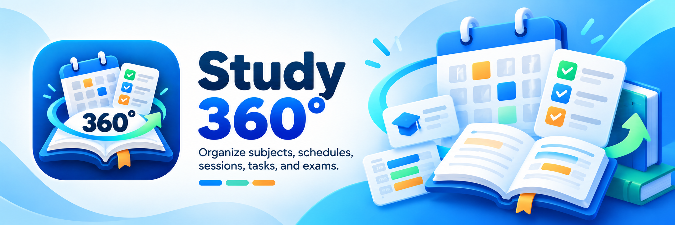 Study360: organise subjects, schedules, sessions, tasks and exams.